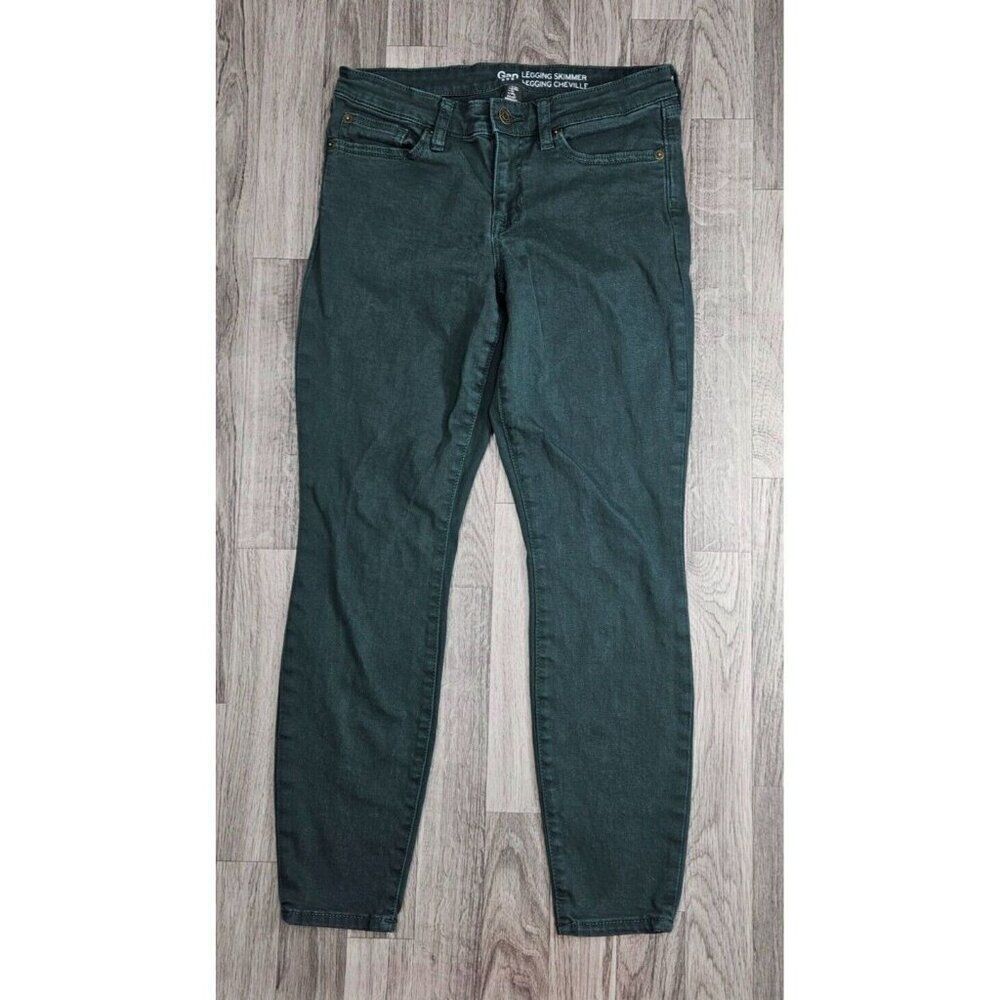 Gap Womens Size 2 / 26 Reg Skimmer Skinny Olive Green Denim Jeans Leggings